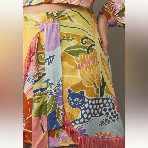 BNWT Farm Rio Long-Sleeve Fringe Tie-Front
Mini Dress Size Small - Picture 2 of 5